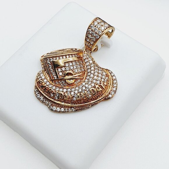 "14K Gold Plated Cubic Zircon Pendant, INUS1BR217 - Picture 7 of 9